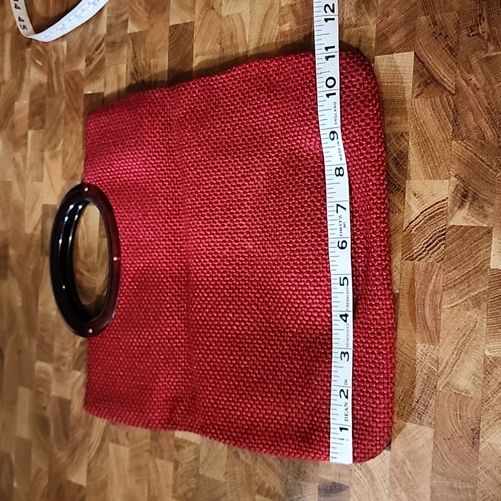 Vintage MCM red Jute Hand bag clutch - Picture 12 of 16